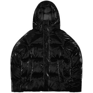 Trapstar Irongate Arch Puffer Jacket (FW23) Gloss Black | Fragment Clothing Streetwear - View 2