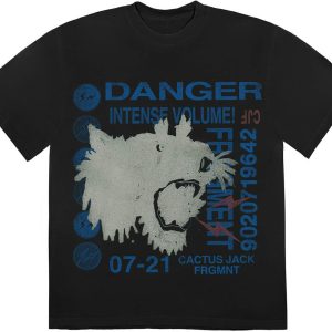 Travis Scott Cactus Jack For Fragment Danger Tee Washed Black | Fragment Clothing Streetwear