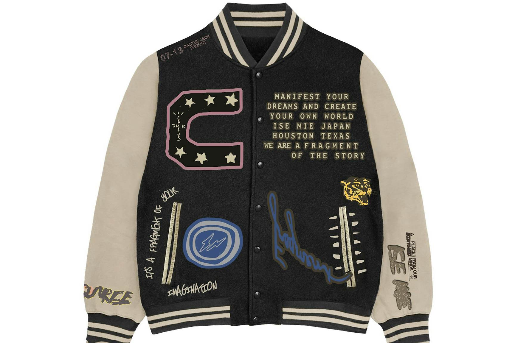 Travis-Scott-Cactus-Jack-For-Fragment-Manifest-Letterman-Jacket Travis Scott Cactus Jack For Fragment Manifest Letterman Jacket | Fragment Clothing Streetwear