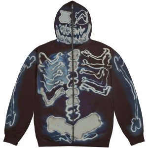 Travis Scott Cactus Jack For Fragment Skeleton Graffiti Full Zip Hoodie Multi | Fragment Clothing Streetwear