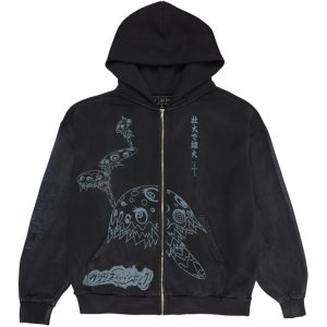 Travis Scott Cactus Jack x Fragment x Takashi Murakami Reborn Zip Hoodie Black (1) | Fragment Clothing Streetwear