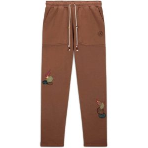 Travis Scott Cactus Jack x Jordan Fleece Pants Archaeo Brown | Fragment Clothing Streetwear