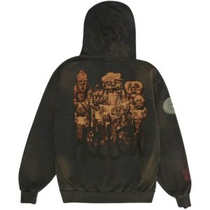 Travis Scott Cactus Jack x Takashi Murakami Hollow Hoodie Brown | Fragment Clothing Streetwear - View 2