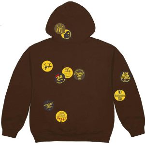 Travis Scott x McDonalds Sticker Bomb Hoodie Brown 2 | Fragment Clothing Streetwear
