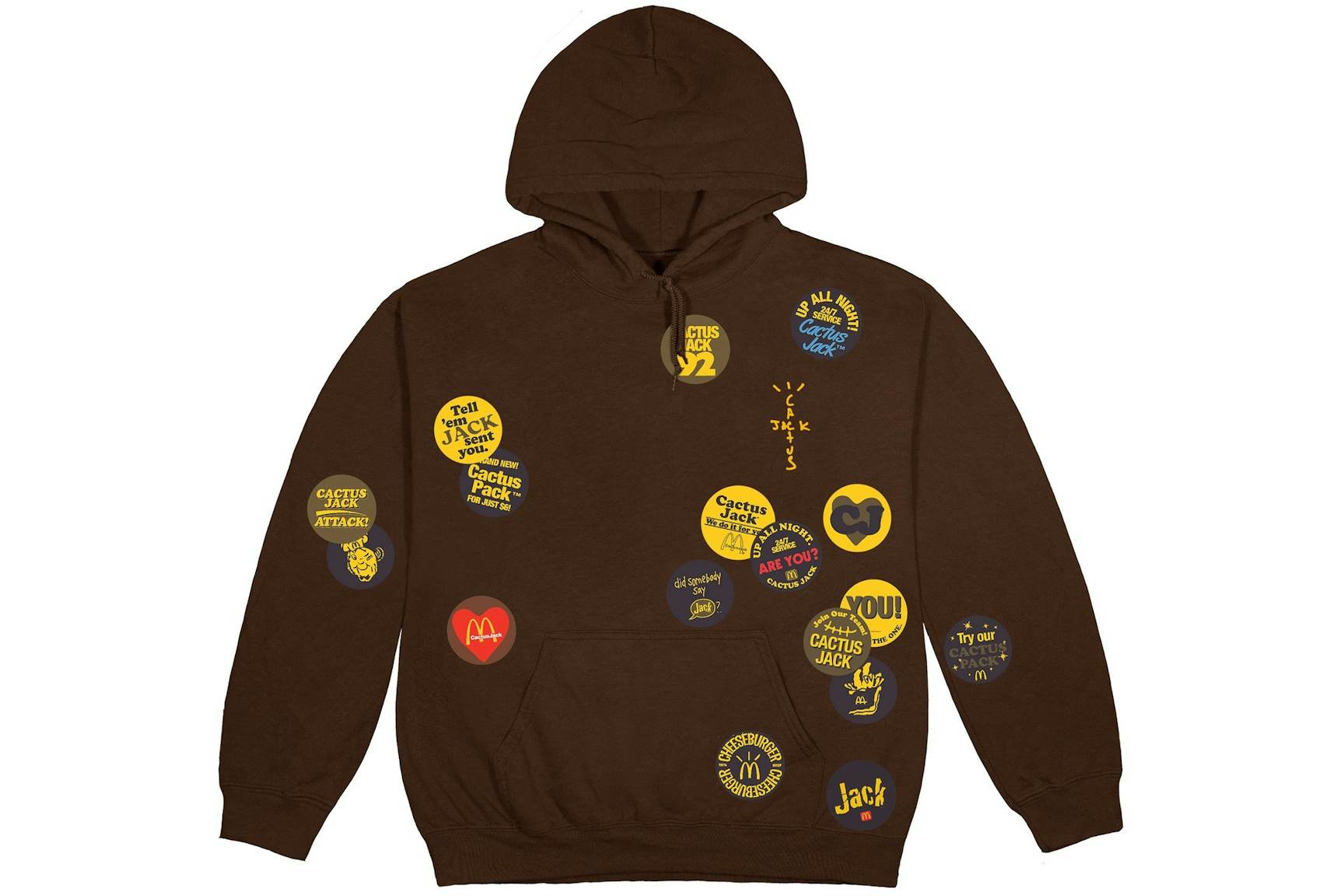 Travis-Scott-x-McDonalds-Sticker-Bomb-Hoodie-Brown Travis Scott x McDonalds Sticker Bomb Hoodie Brown | Fragment Clothing Streetwear