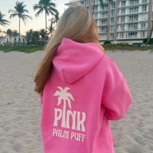 Classic Puff Hoodie in Raspberry – Oversized Cozy Pullover