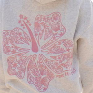 Hawaii Hibiscus Oversized Hoodie – Heather Cloud | Fragment Clothing - View 2