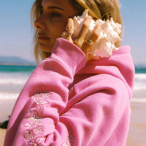 Under the Sea Oversized Relaxed Hoodie – Seashell Pink