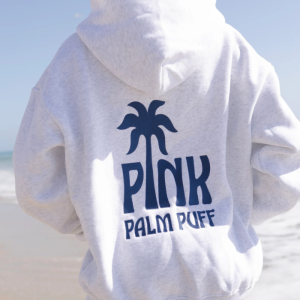 Pink Palm Puff Hoodie in Cloud – Oversized Cozy Streetwear | Fragment Clothing Streetwear - View 2