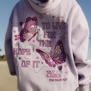 Pink Palm Oversized Hoodie – Purple | Fragment Clothing Streetwear - View 2