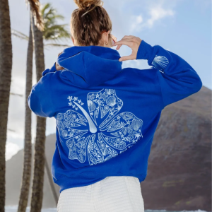 Pink Palm Hawaii Hibiscus Oversized Hoodie