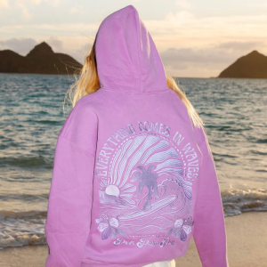 Everything Comes in Waves Oversized Hoodie – Açai | Fragment Clothing - View 2