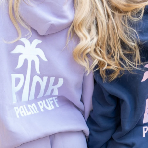 Pink Palm Puff Classic Oversized Hoodie – Orchid | Fragment Clothing Streetwear - View 2