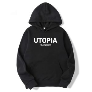 Utopia Travis Scott Unisex Black Hoodie | Fragment Clothing Streetwear