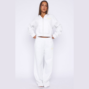 Verano Sixteen Lilia Wide Leg Track Suit Grey Marle (2) | Fragment Clothing