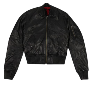 Vlone Leather Bomber 'Black/Red'