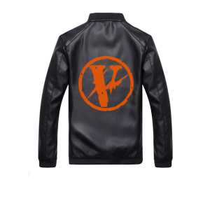 Vlone Logo Black Leather Jacket