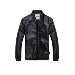 Vlone Logo Black Leather Jacket | Fragment Clothing Streetwear - View 2
