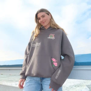 What If Oversized Lux Hoodie in Dark Gray | Fragment Clothing - View 2