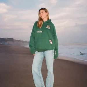 What If Oversized Lux Hoodie in Green | Fragment Clothing - View 2
