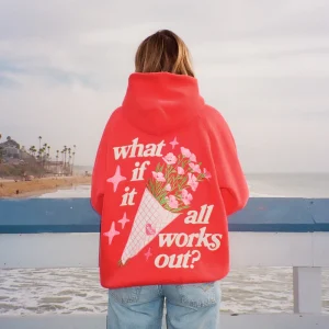 What If Oversized Lux Hoodie in Red | Fragment Clothing - View 2