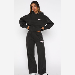 Wide Leg Charcoal Sweatpants Track Suit (1) | Fragment Clothing Streetwear