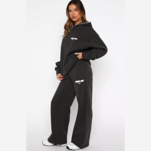Wide Leg Charcoal Sweatpants Track Suit | Fragment Clothing - View 2