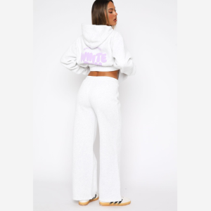 With Love For You Wide Leg Sweatpants Grey Marle Track Suit | Fragment Clothing - View 2