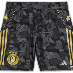 adidas x BAPE Football Slim Shorts Black | Fragment Clothing Streetwear