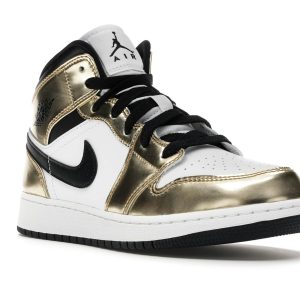 bape x Jordan 1 Mid Metallic Gold Black White (GS) (1) | Fragment Clothing