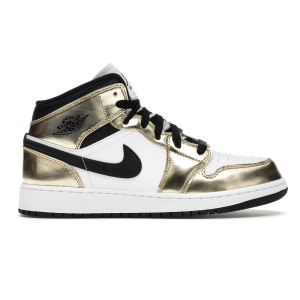 bape x Jordan 1 Mid Metallic Gold Black White (GS) (1) | Fragment Clothing