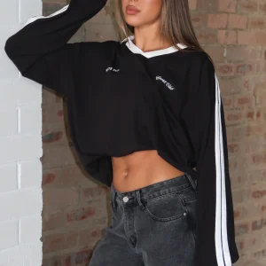 Dreamy Skies Long Sleeve Oversized Jersey Black | Fragment Clothing - View 4