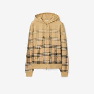 Relaxed Fit Gradient Check Cotton Zip Hoodie | Fragment Clothing