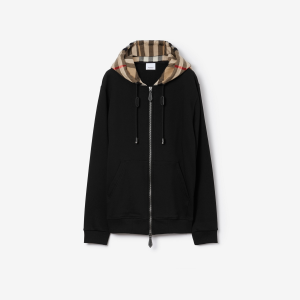 Relaxed Fit Check Hood Cotton Zip Hoodie | Fragment Clothing
