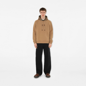 Relaxed Fit Check Trim Cotton Blend Hoodie | Fragment Clothing - View 2