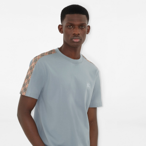 Check Trim Cotton T-shirt | Fragment Clothing - View 2