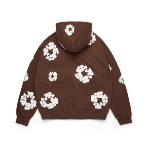 Cotton Wreath Zip Hoodie Dark Brown | Fragment Clothing - View 2