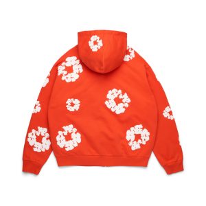 Cotton Wreath Zip Hoodie Dark Orange | Fragment Clothing - View 2
