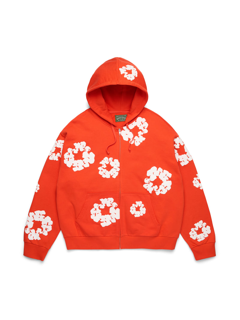 CottonWreathZipHoodie-Orange-Front AUTO-DRAFT | Fragment Clothing
