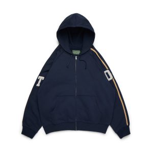 DT Chenille Patch Zip Hoodie Blue | Fragment Clothing