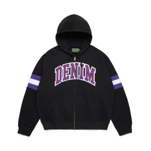 DT Stripe Zip Hoodie Black | Fragment Clothing