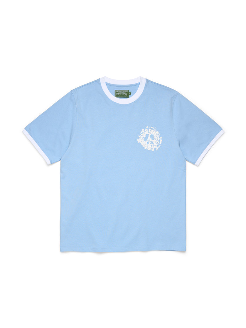 DenimURingerSSTee-LlightBlue-Front Denim U Ringer Tee Light Blue | Fragment Clothing