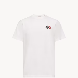 Moncler Embroidered Tricolor Logo Cotton T-Shirt | Fragment Clothing