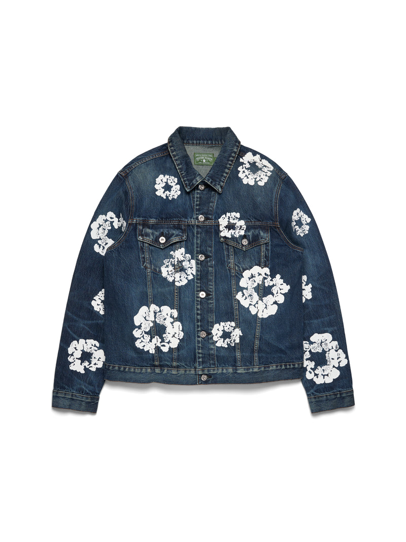 FW25DarkWashCottonWreathJacket_DARK-WASH_FRONT Cotton Wreath Denim Jacket Dark Wash | Fragment Clothing