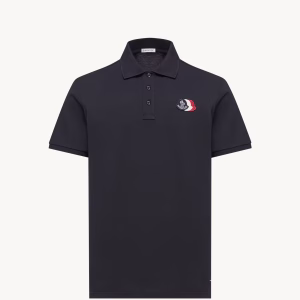 Moncler Logo Patch Cotton Piquet Polo Shirt | Fragment Clothing