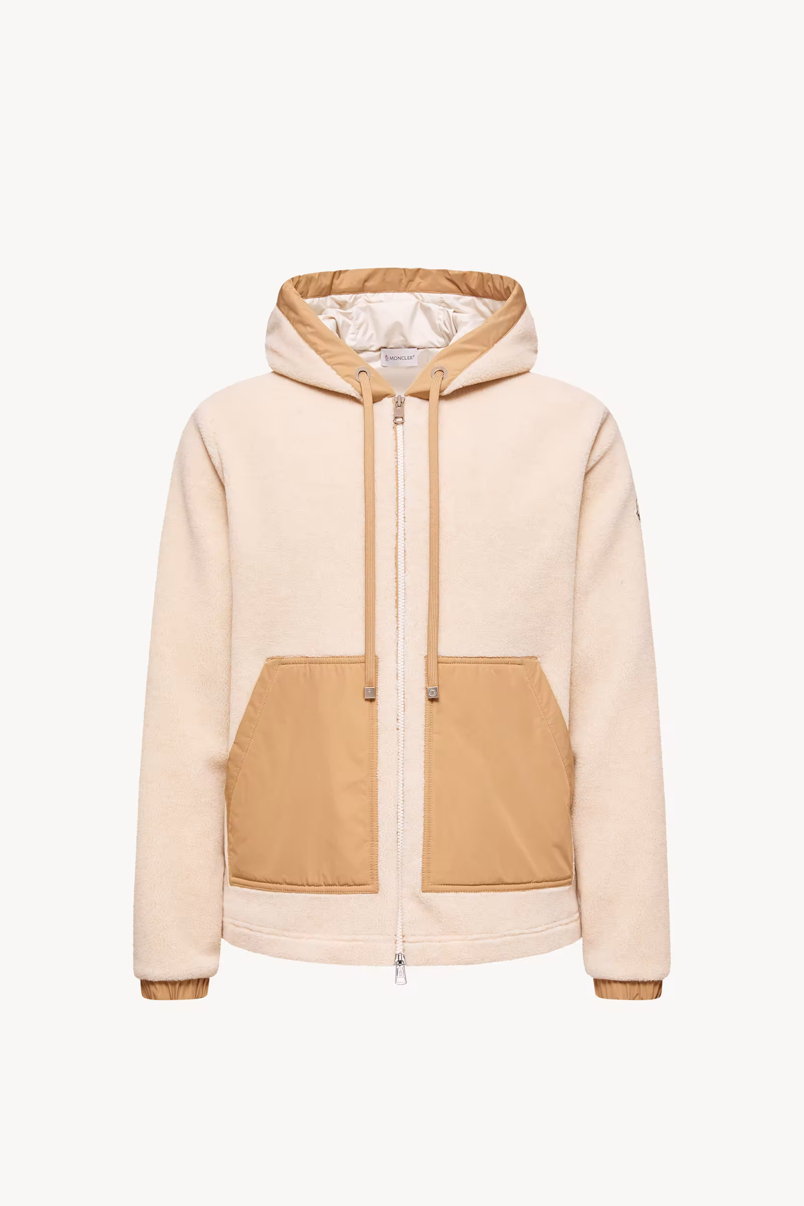 Moncler Beige Teddy Zip-Up Hoodie Moncler Beige Teddy Zip-Up Hoodie | Fragment Clothing