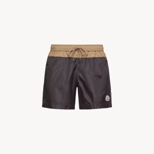 Moncler Black Contrast Swim Shorts | Fragment Clothing