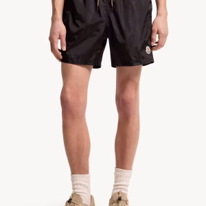 Moncler Black Contrast Swim Shorts | Fragment Clothing - View 2