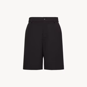 Moncler Black Seersucker Shorts | Fragment Clothing