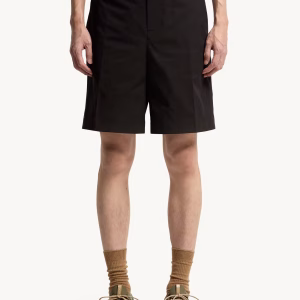 Moncler Black Seersucker Shorts | Fragment Clothing - View 2